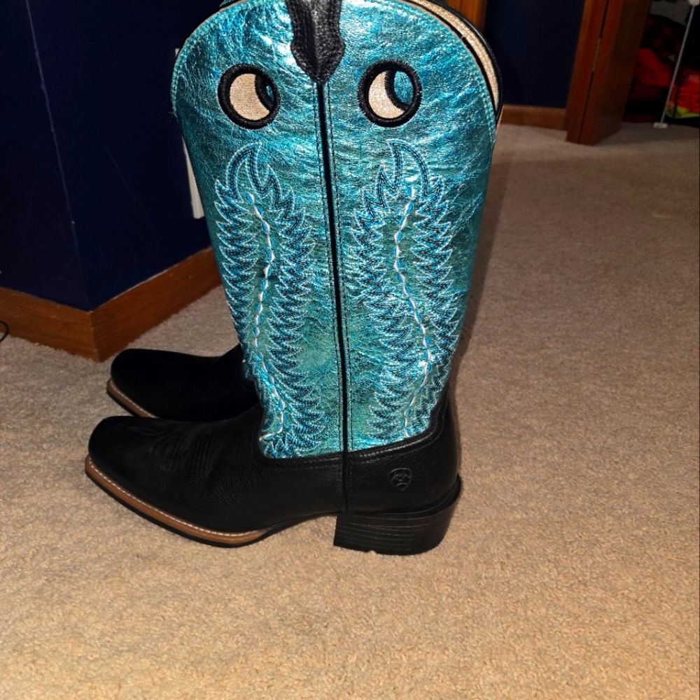 Ariat Black and Turquoise Western Boots